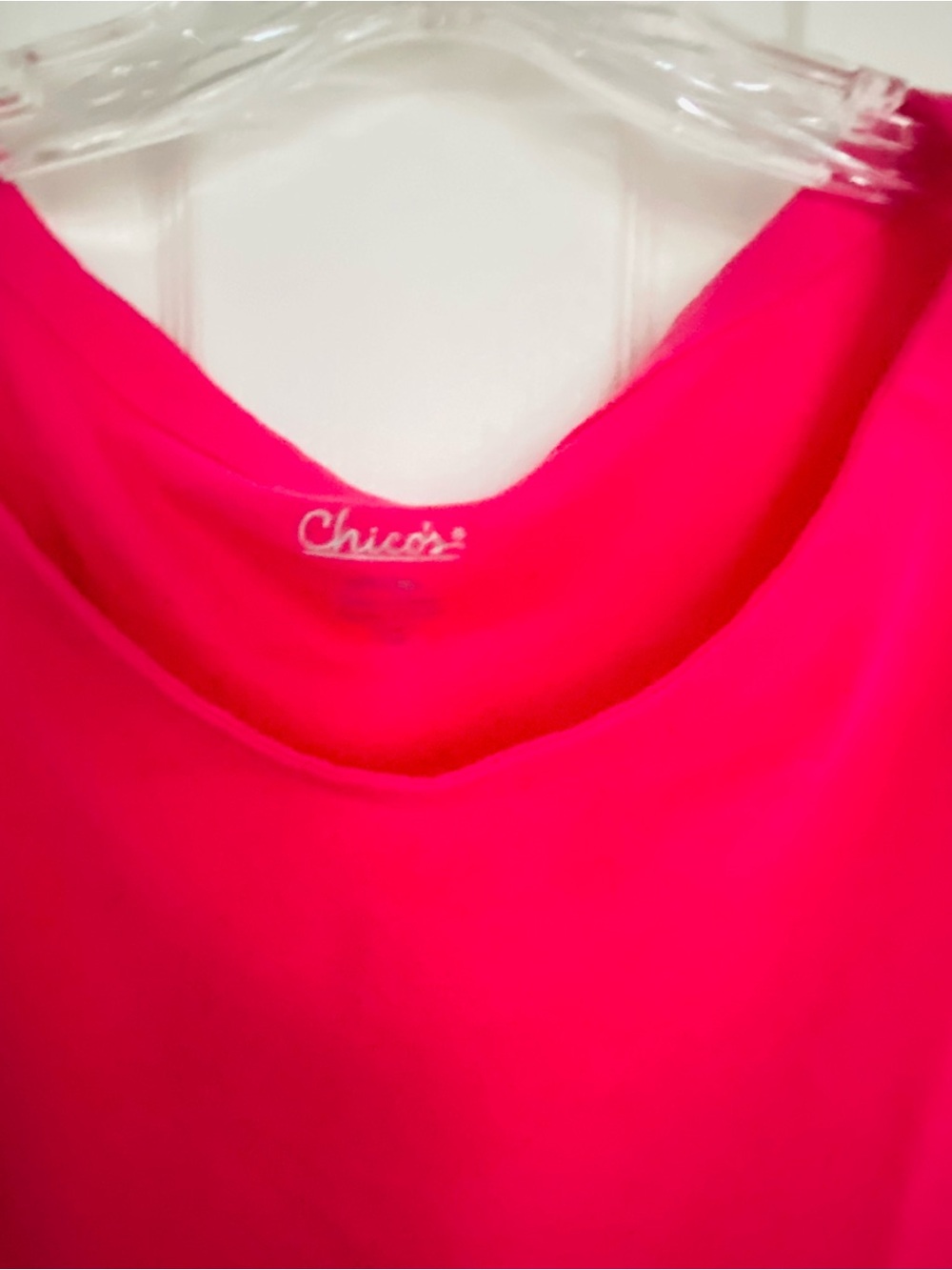 Chico's Vibrant PINK Scoop Neck Top Size3. XL. Like New.
